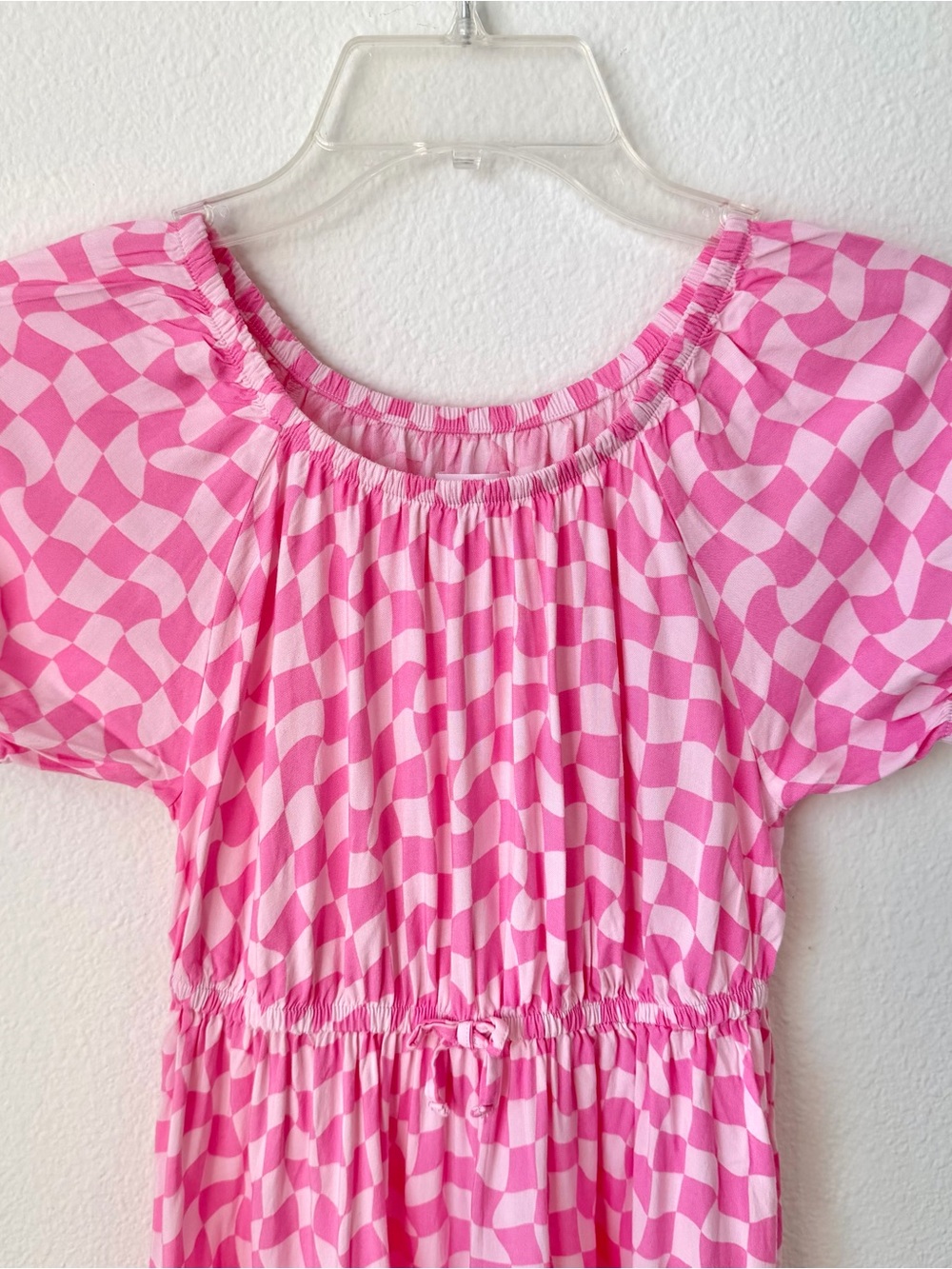 Epic Threads Big Girls Size M Pink Gingham Checkered Tiered Skater Dress - Picture 3 of 6